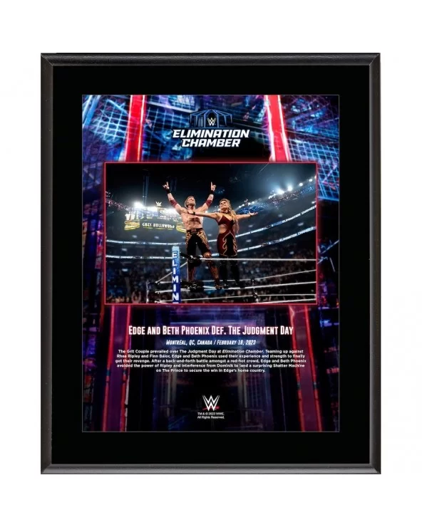Edge & Beth Phoenix WWE 10.5" x 13" Elimination Chamber Sublimated Plaque $9.12 Home & Office