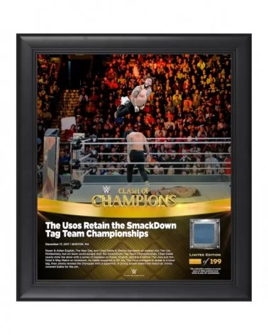 The Usos Framed 15" x 17" 2017 Clash of Champions Collage with a Piece of Match-Used Canvas - Limited Edition of 199 $23.52 C...