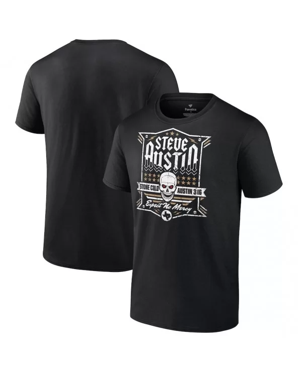 Men's Fanatics Branded Black "Stone Cold" Steve Austin Expect No Mercy T-Shirt $9.60 T-Shirts