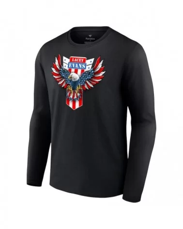 Men's Fanatics Branded Black Lacey Evans Eagle Long Sleeve T-Shirt $13.16 T-Shirts
