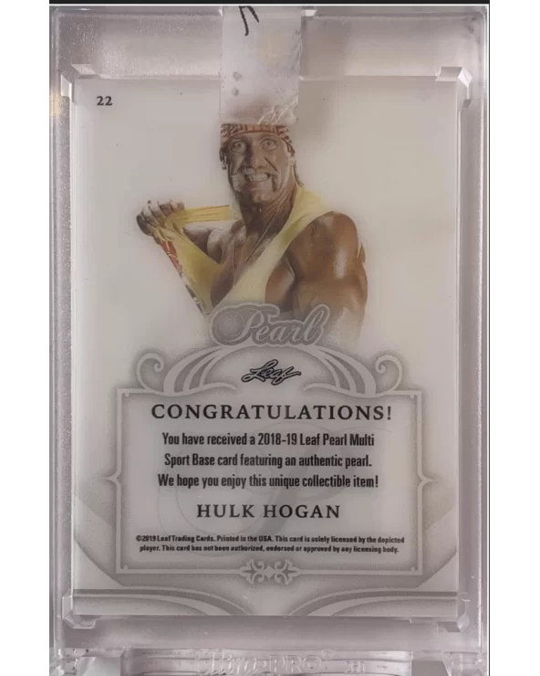 “PEARL” 8/8 Hulk Hogan Singed Trading Card $400.00 Tranding Cards