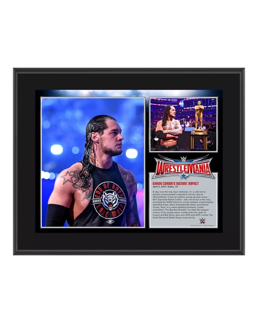Happy Corbin 10.5" x 13" WrestleMania 32 Sublimated Plaque $10.56 Collectibles