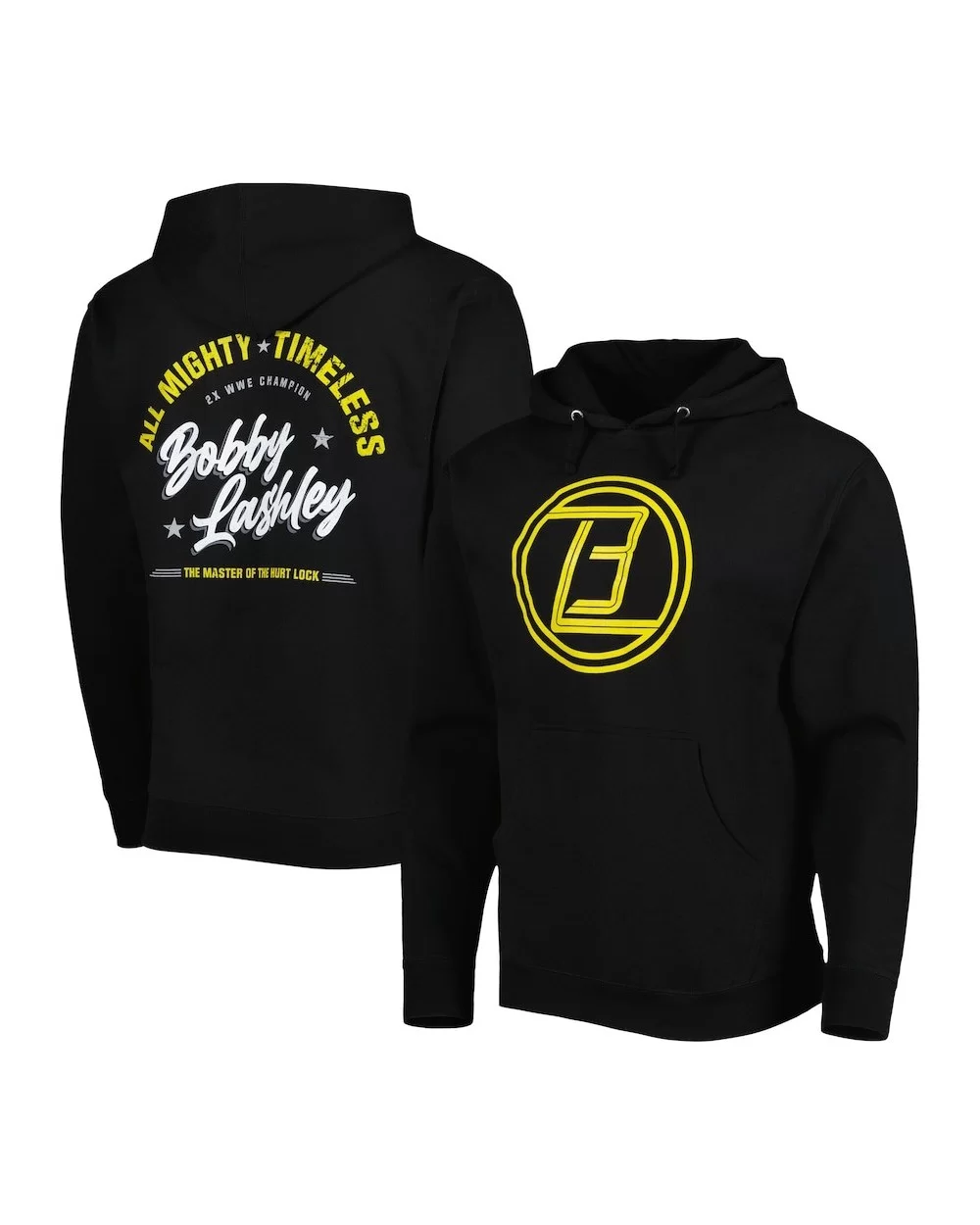 Men's Black Bobby Lashley Wordmark Timeless Pullover Hoodie $8.40 Apparel