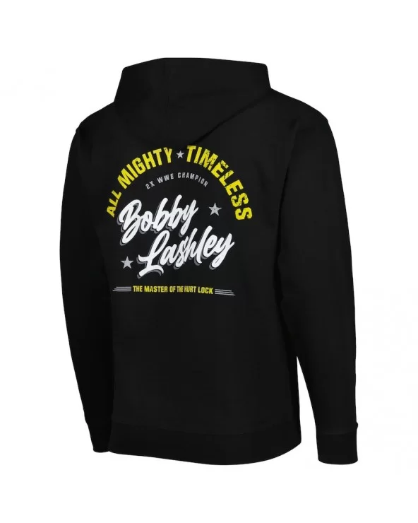 Men's Black Bobby Lashley Wordmark Timeless Pullover Hoodie $8.40 Apparel