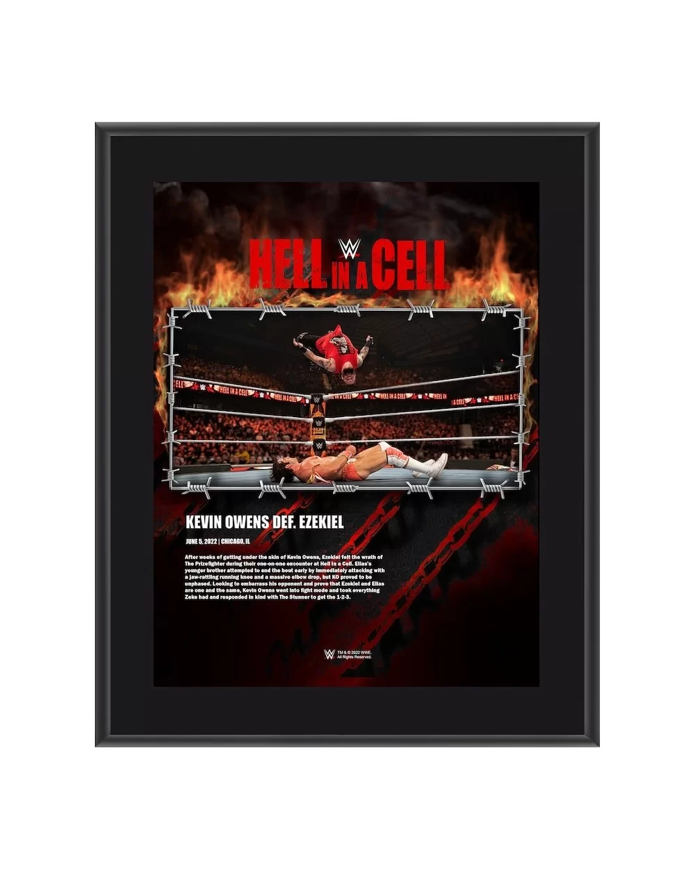 Kevin Owens 10.5" x 13" 2022 Hell in a Cell Sublimated Plaque $10.56 Collectibles
