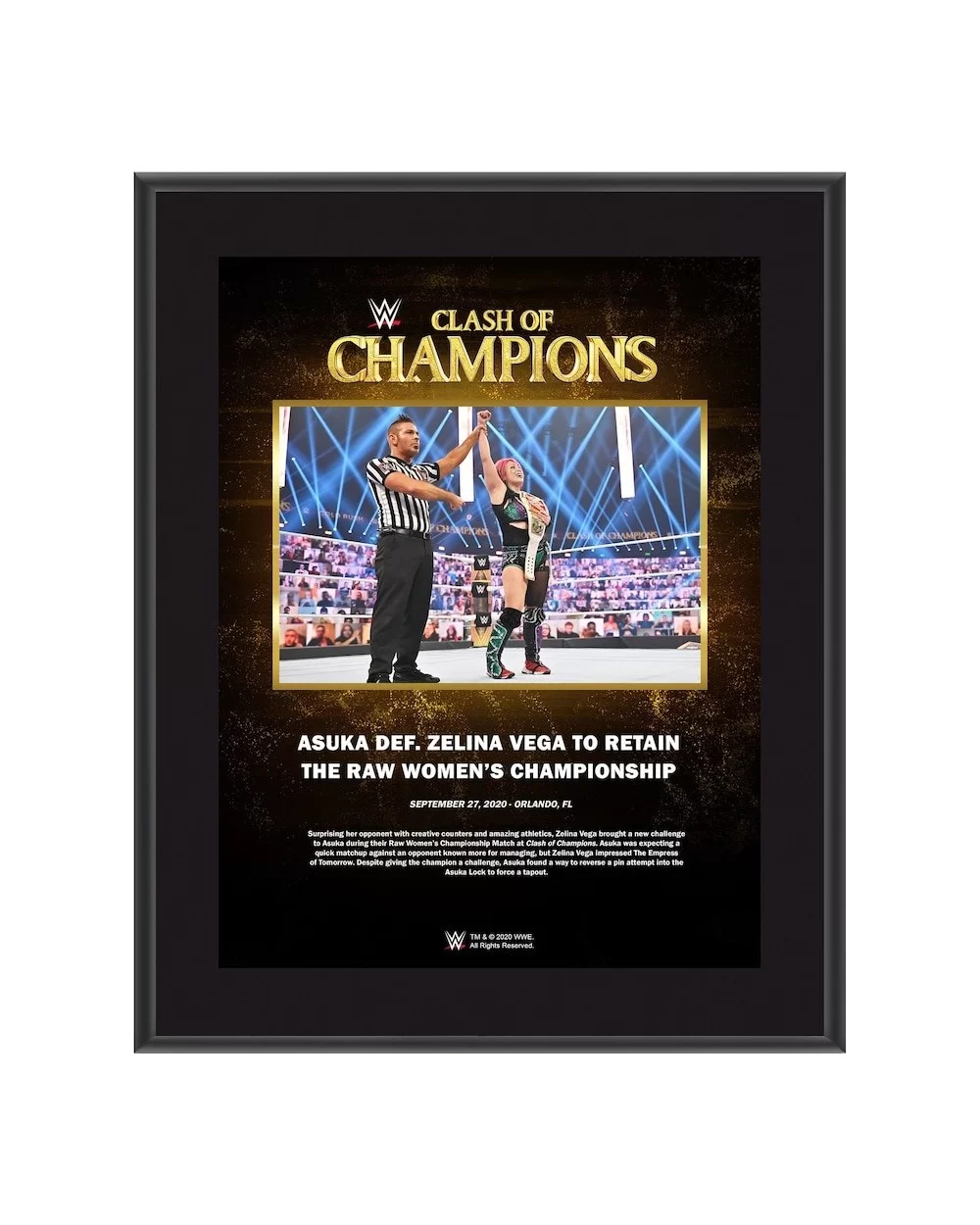 Asuka Framed 10.5" x 13" 2020 Clash of Champions Sublimated Plaque $11.76 Home & Office