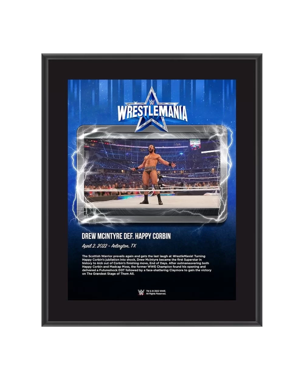 Drew McIntyre 10.5" x 13" WrestleMania 38 Night 1 Sublimated Plaque $9.60 Home & Office