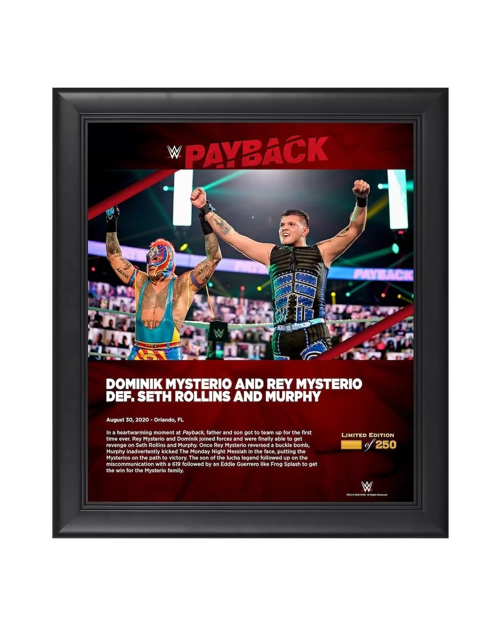 Rey & Dominik Mysterio WWE Framed 15" x 17" 2020 Payback Collage - Limited Edition of 250 $22.96 Home & Office