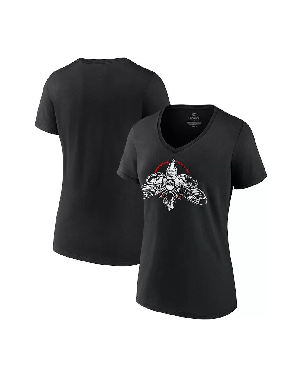 Women's Fanatics Branded Black Bray Wyatt Moth V-Neck T-shirt $7.68 T-Shirts