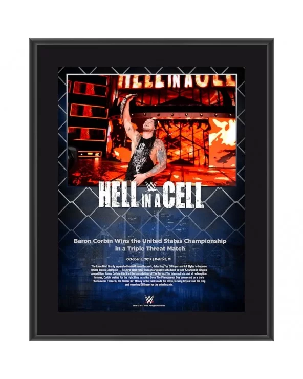 Happy Corbin 10.5" x 13" 2017 Hell In A Cell Sublimated Plaque $11.28 Home & Office