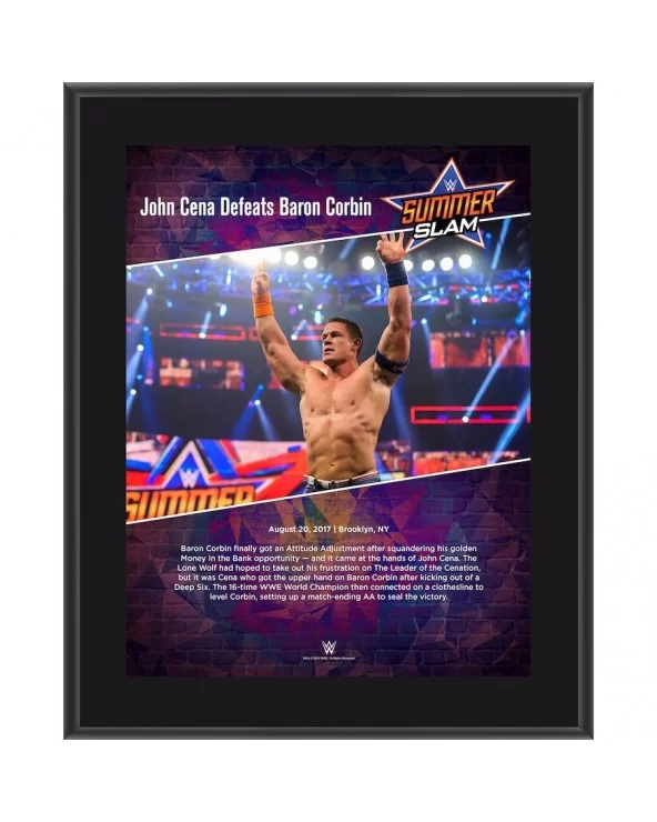 John Cena Framed 10.5" x 13" 2017 SummerSlam Sublimated Plaque $8.40 Home & Office