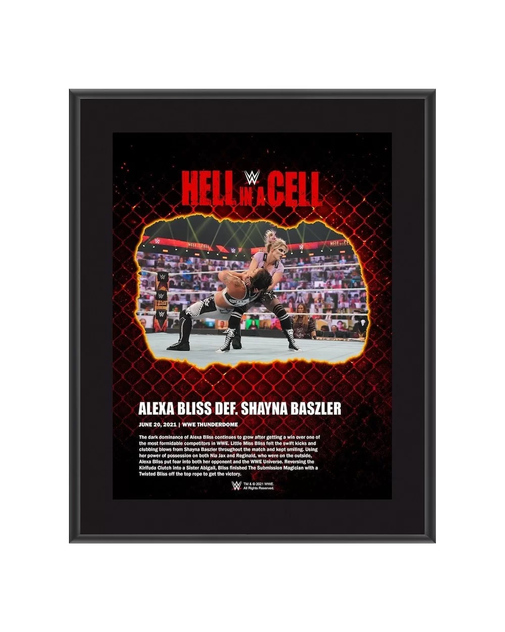 Alexa Bliss Framed 10.5" x 13" 2021 Hell In A Cell Sublimated Plaque $8.88 Collectibles