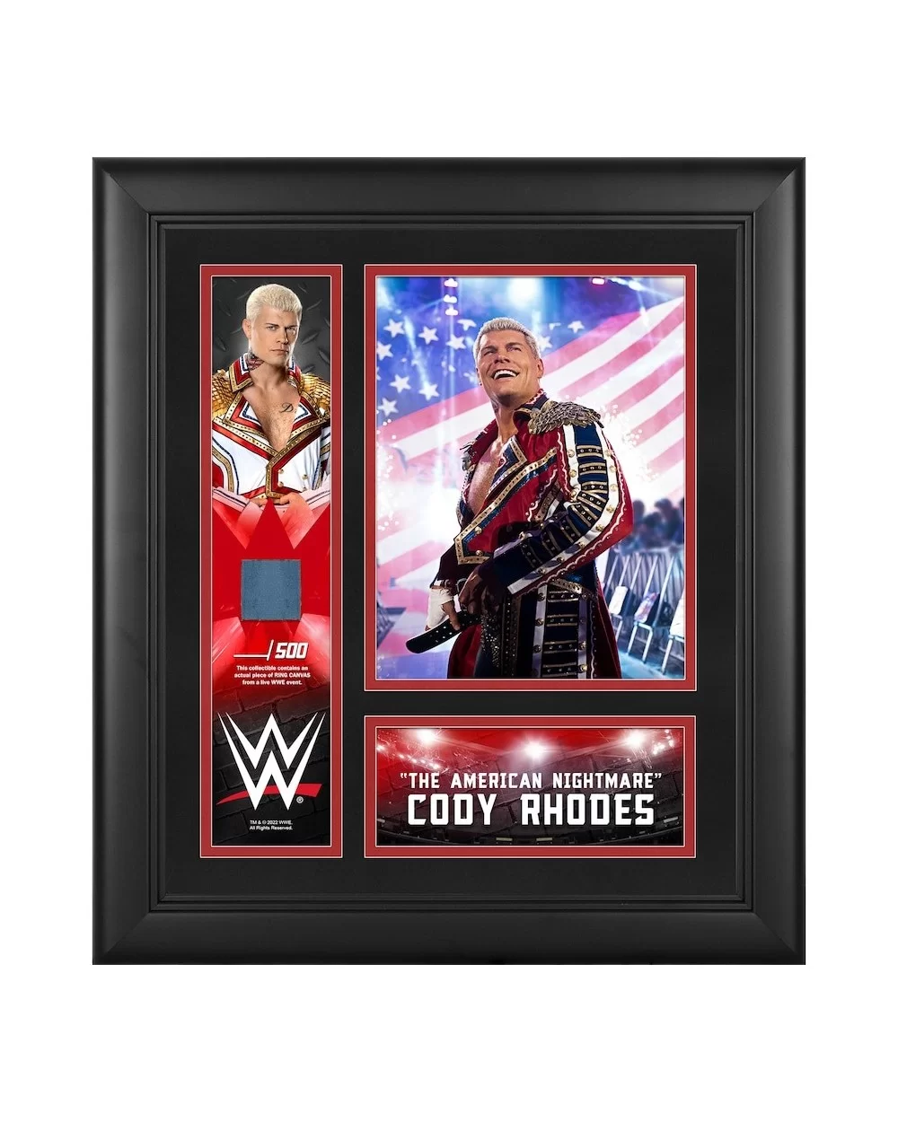 Cody Rhodes Framed 15" x 17" Collage with a Piece of Match-Used Canvas - Limited Edition of 500 $22.40 Collectibles