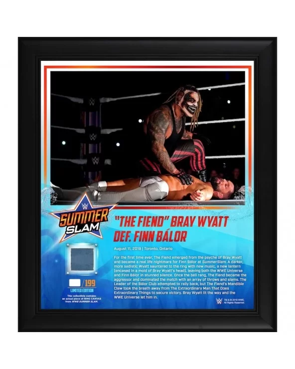 "The Fiend" Bray Wyatt Framed 15" x 17" 2019 SummerSlam Collage with a Piece of Match-Used Canvas - Limited Edition of 199 $2...