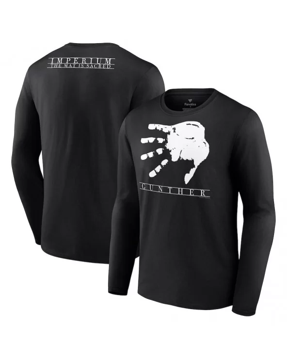 Men's Fanatics Branded Black Gunther Handprint Long Sleeve T-Shirt $9.52 T-Shirts
