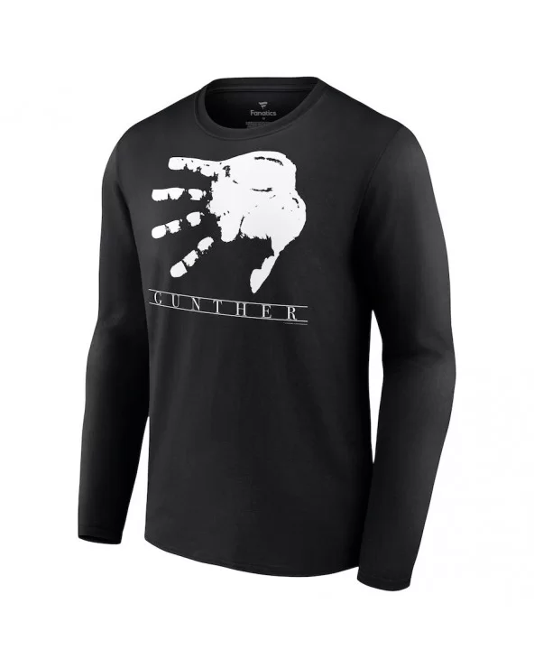 Men's Fanatics Branded Black Gunther Handprint Long Sleeve T-Shirt $9.52 T-Shirts