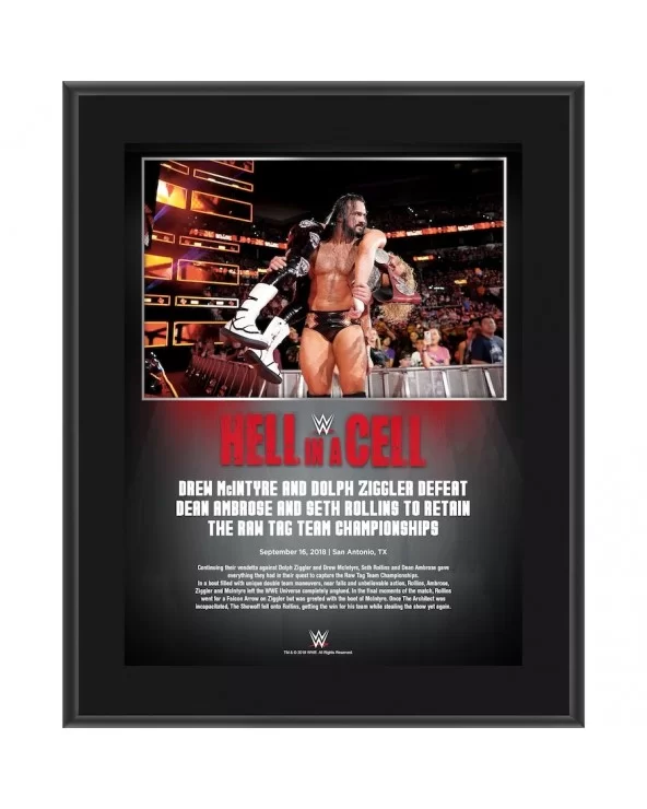 Drew McIntyre & Dolph Ziggler WWE Framed 10.5" x 13" 2018 Hell In A Cell Collage $7.44 Home & Office