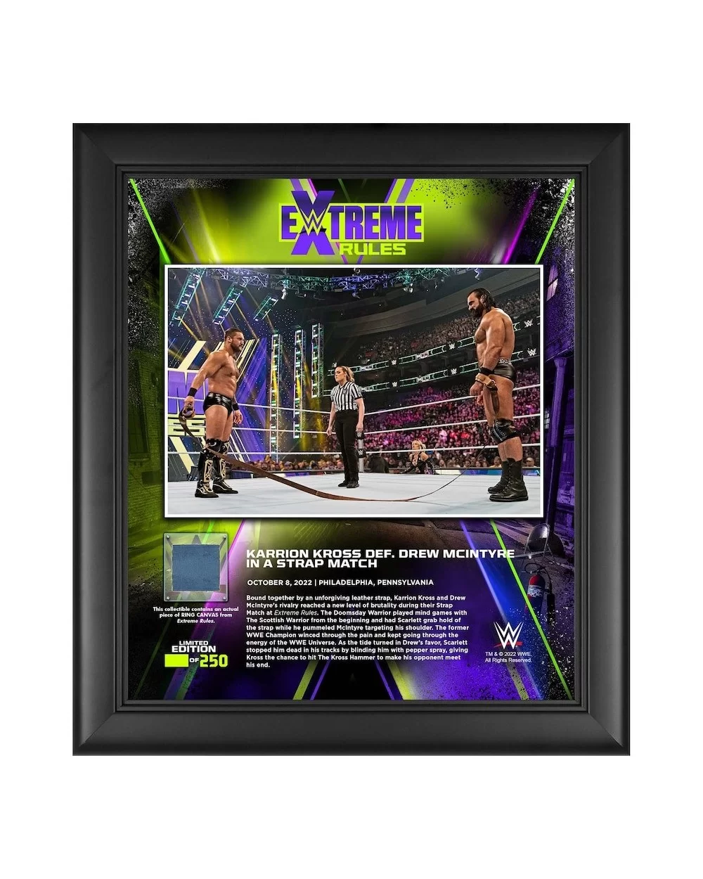 Karrion Kross Framed 15" x 17" 2022 Extreme Rules Collage with a Piece of Match-Used Canvas - Limited Edition of 250 $24.08 C...