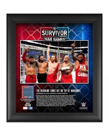 The Bloodline Framed 15" x 17" 2022 Survivor Series War Games Collage with a Piece of Match-Used Canvas - Limited Edition of ...