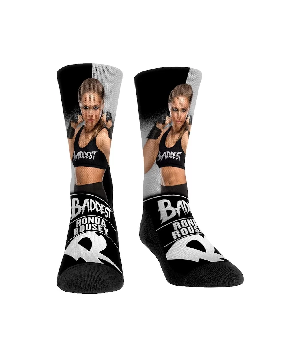 Unisex Rock Em Socks Ronda Rousey Stare Down Crew Socks $4.32 Apparel