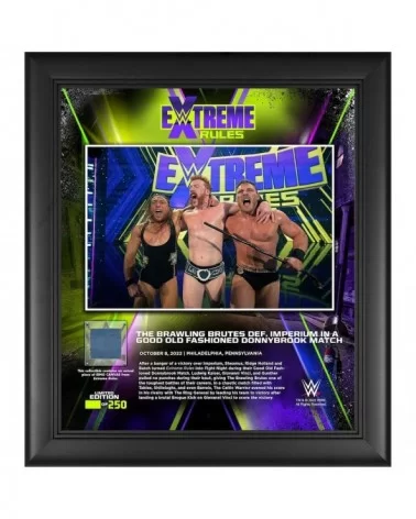 The Brawling Brutes Framed 15" x 17" 2022 Extreme Rules Collage with a Piece of Match-Used Canvas - Limited Edition of 250 $2...