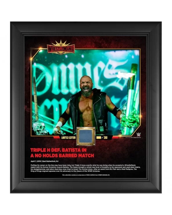 Triple H WWE Framed 15" x 17" WrestleMania 35 Collage with a Piece of Match-Used Canvas - Limited Edition of 350 $26.32 Colle...