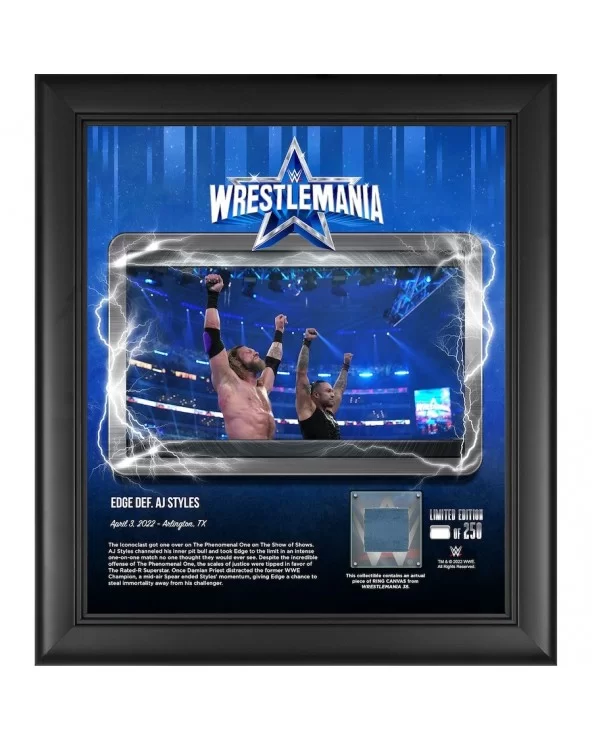 Edge WWE Framed 15" x 17" WrestleMania 38 Night 2 Core Frame with a Piece of Match-Used Canvas - Limited Edition of 250 $17.3...