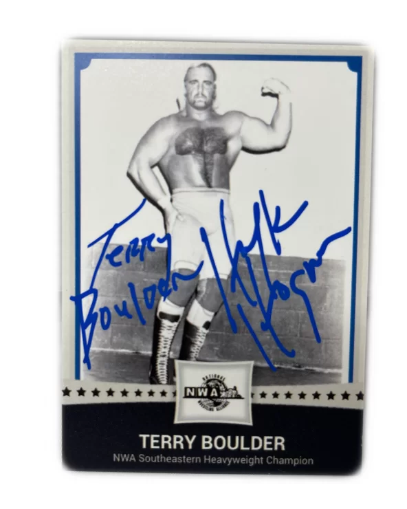 Signed 1979 "Terry Boulder" NWA Southeast Heavy Weight Champion Card $92.40 Tranding Cards