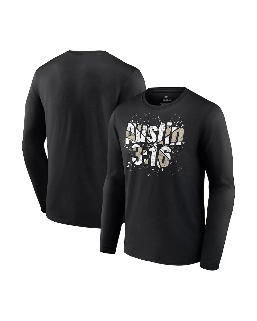 Men's Fanatics Branded Black "Stone Cold" Steve Austin 3:16 Shattered Long Sleeve T-Shirt $9.24 T-Shirts