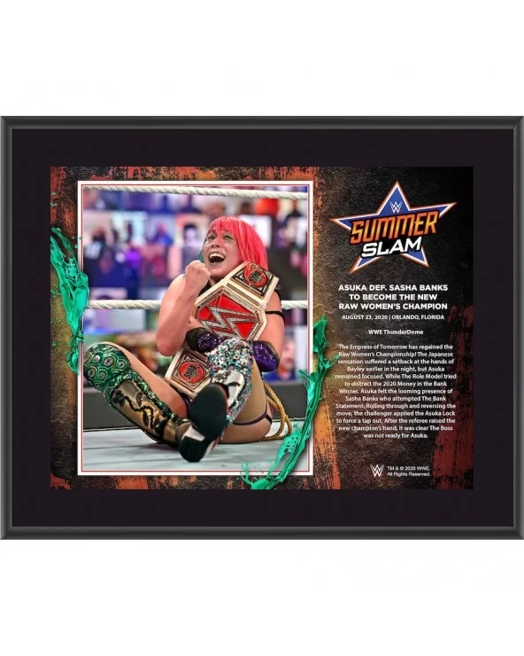Asuka Framed 10.5" x 13" 2020 SummerSlam Sublimated Plaque $11.76 Collectibles