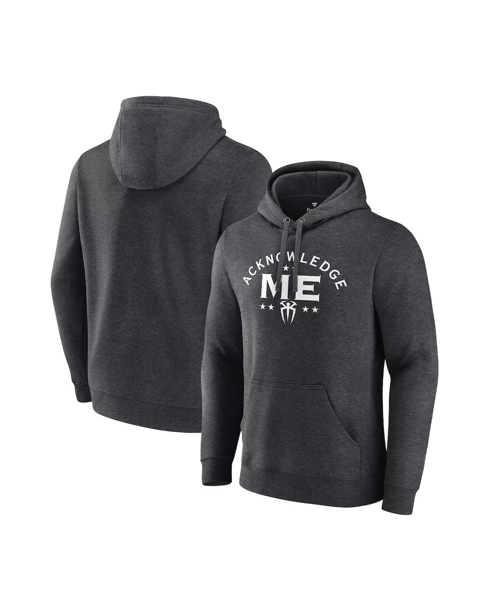 Men's Charcoal Roman Reigns Logo Acknowledge Me Pullover Hoodie $12.80 Apparel