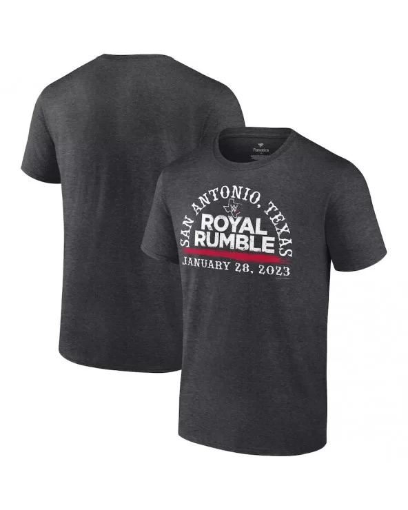 Men's Fanatics Branded Charcoal Royal Rumble 2023 Arch T-Shirt $11.28 T-Shirts