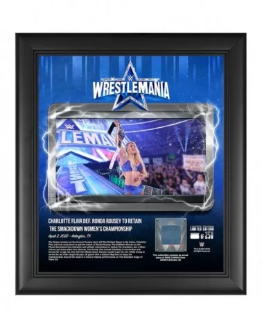 Charlotte Flair WWE Framed 15" x 17" WrestleMania 38 Night 1 Core Frame with a Piece of Match-Used Canvas - Limited Edition o...