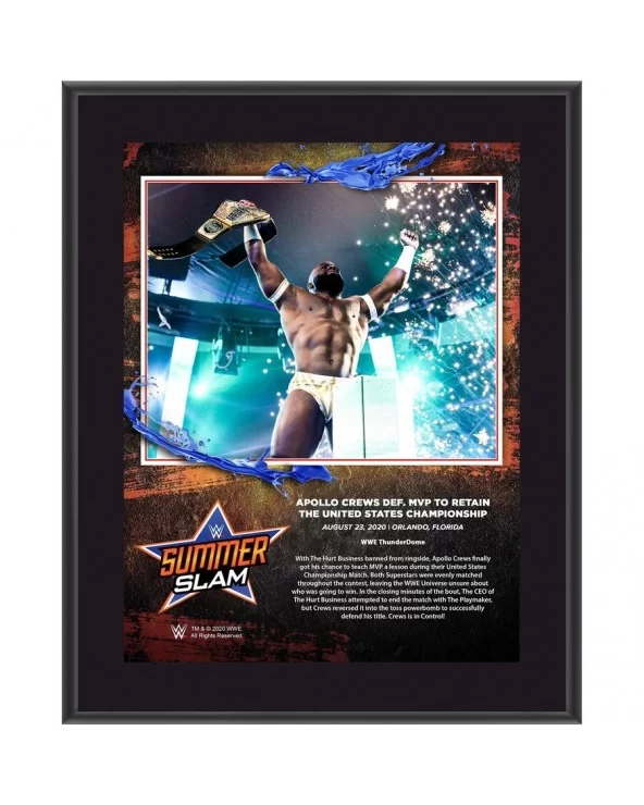 Apollo Crews Framed 10.5" x 13" 2020 SummerSlam Sublimated Plaque $10.32 Home & Office