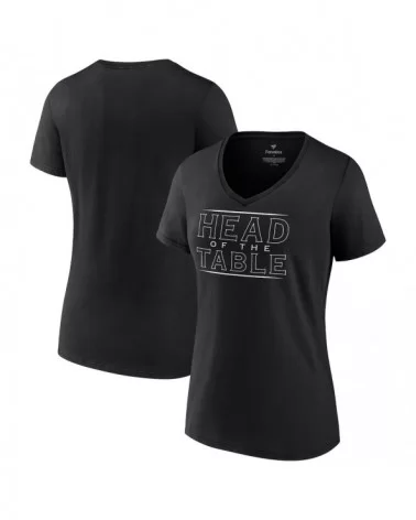 Women's Fanatics Branded Black Roman Reigns Head Of The Table V-Neck T-Shirt $7.44 T-Shirts
