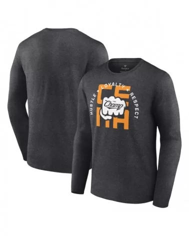 Men's Fanatics Branded Charcoal John Cena The Champ Long Sleeve T-Shirt $12.32 T-Shirts