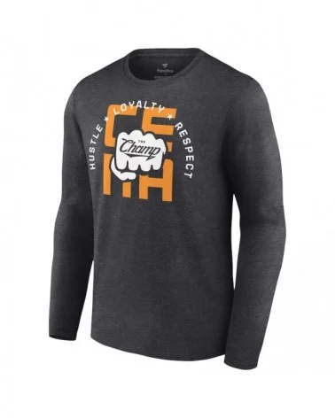 Men's Fanatics Branded Charcoal John Cena The Champ Long Sleeve T-Shirt $12.32 T-Shirts