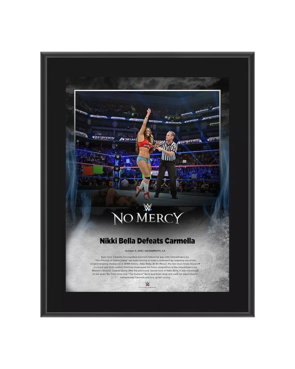 Nikki Bella Framed 10.5" x 13" 2016 No Mercy Sublimated Plaque $8.16 Home & Office